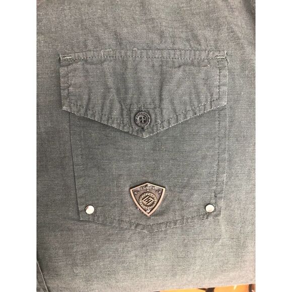 ENYCE Men’s Shirt XL Short Sleeve Buttons Gray - Picture 5 of 9